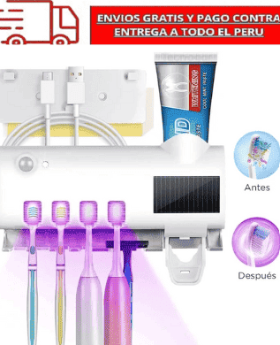 Porta Cepillos Dentales Dispensador Pasta Dental Uv Luz anti Bacterias Original