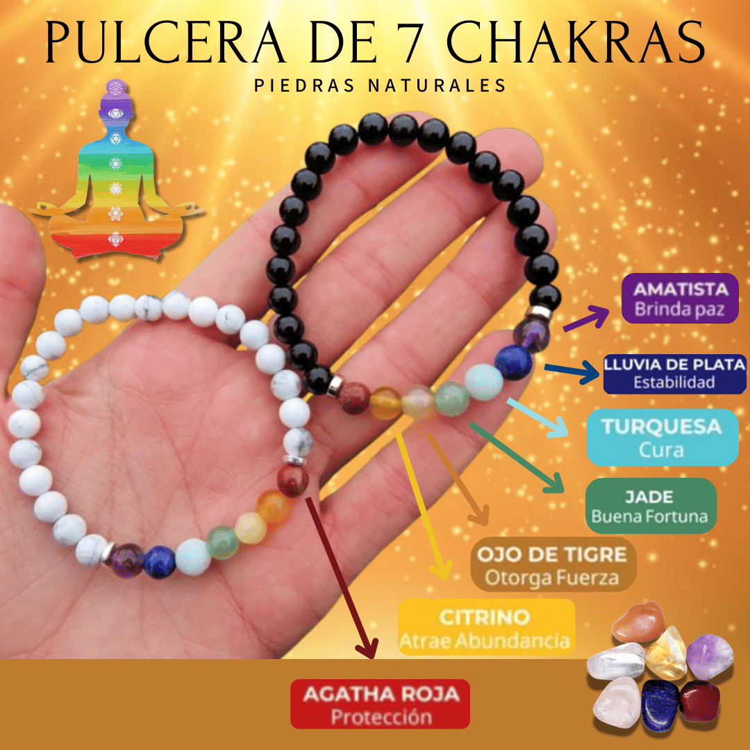 💎✨ PULSERA 7 CHAKRAS DE PIEDRAS NATURALES ORIGINAL ✨💎